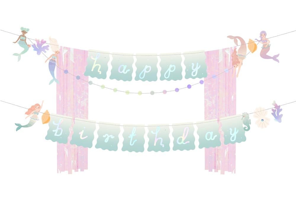 Mermaid Girlander med Backdrop 130 cm