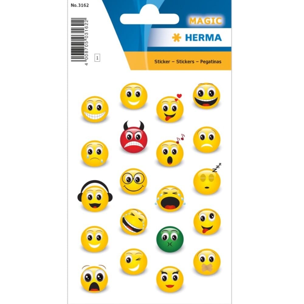 Klistremerker - 3D Emojis 20 stk.