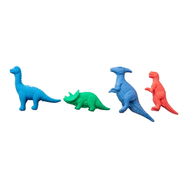Viskelær Dinosaurer 4-pakning