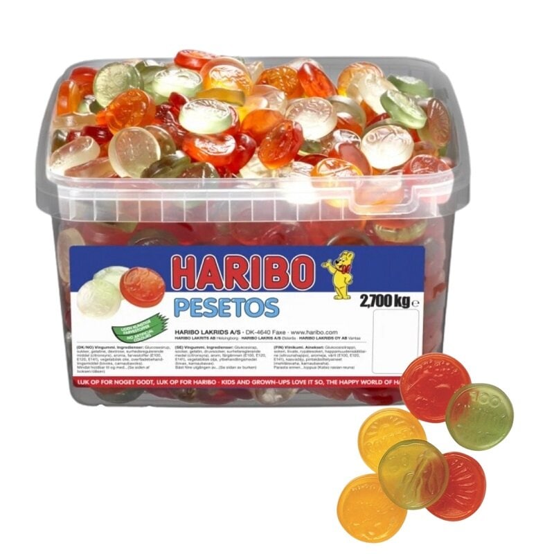 Haribo Pesetos i Stor Pakke 2,7 kg