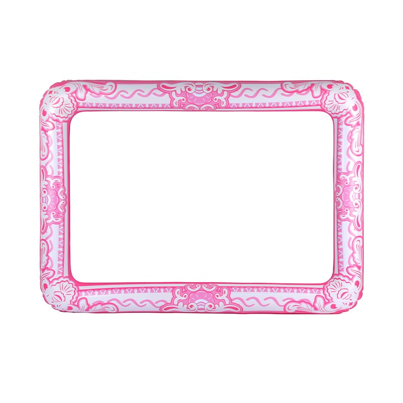 Oppblåsbar fotoramme i rosa 60 x 80 cm