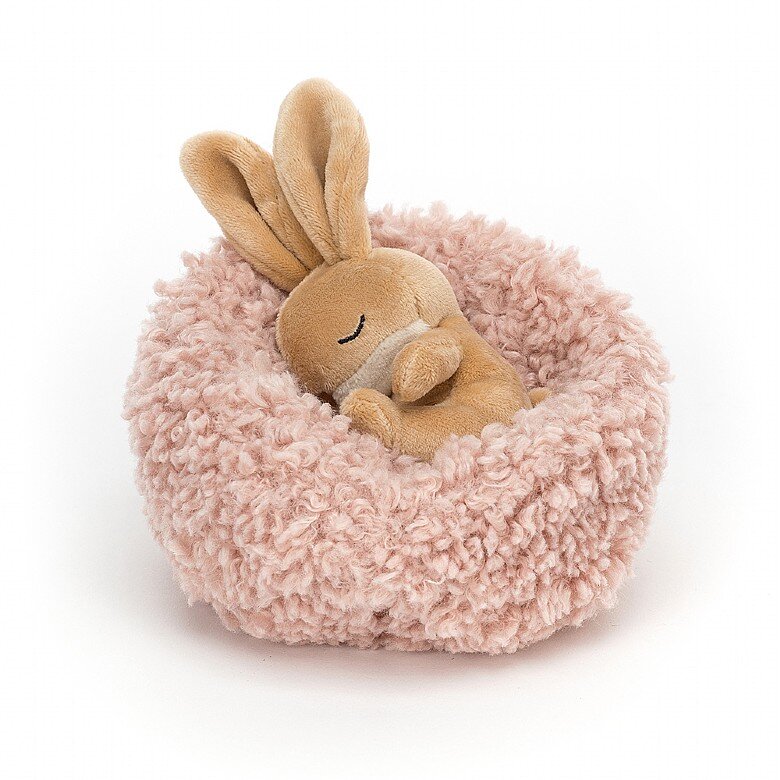 Jellycat - Kanin med rosa rede 10 x 13 cm