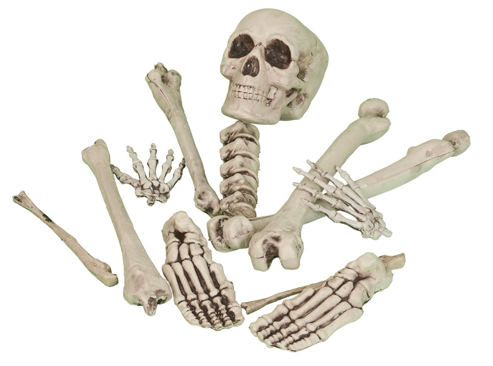 Dödskalle med bendelar