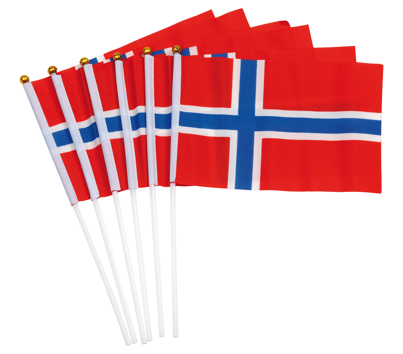 Norske Håndflagg 6 stk.