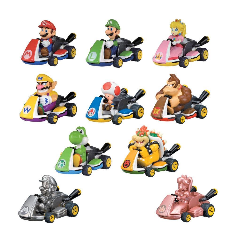 Super Mario, Mystery Pack Figurer Mario Kart usorterte