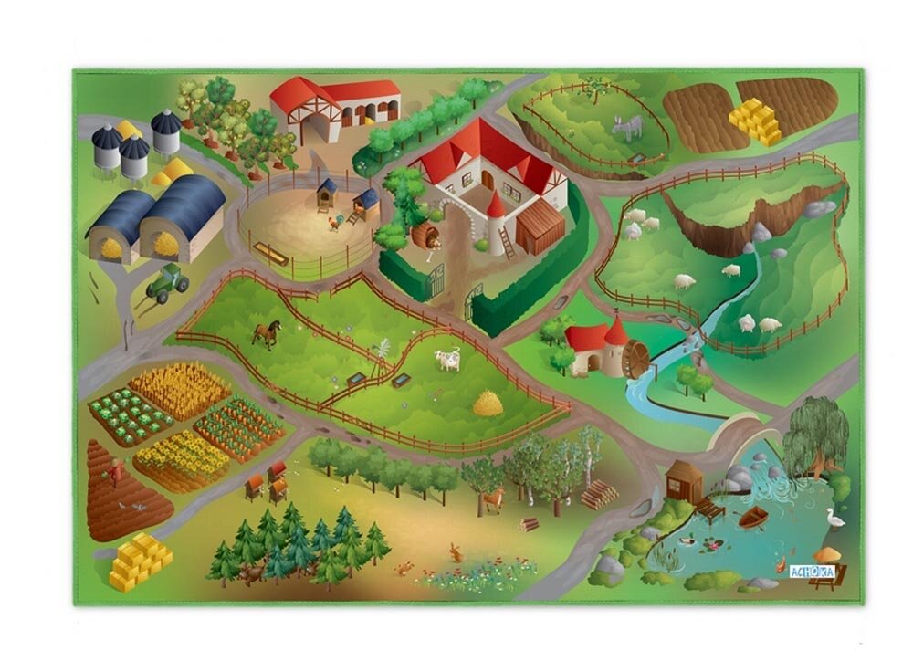 Lekematte Barnerom Bondegård 75 x 112 cm
