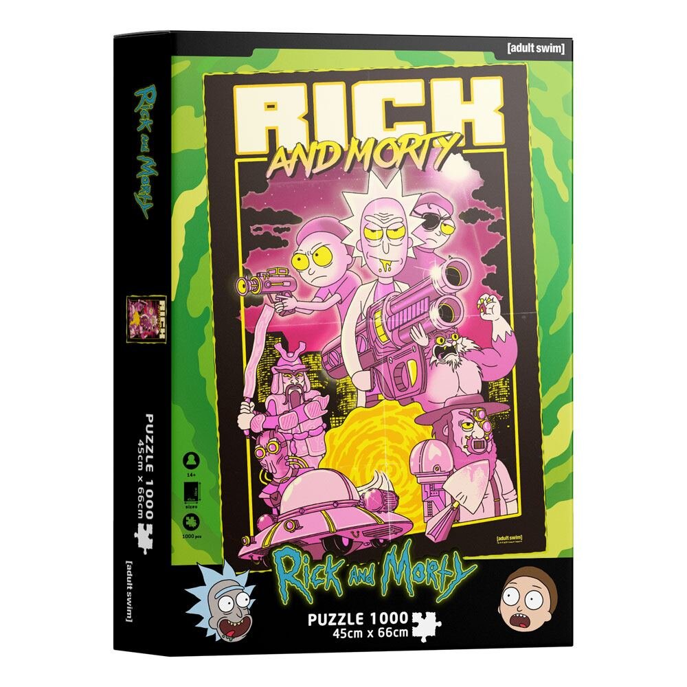 Rick and Morty, Puslespill Retro Poster 1000 brikker