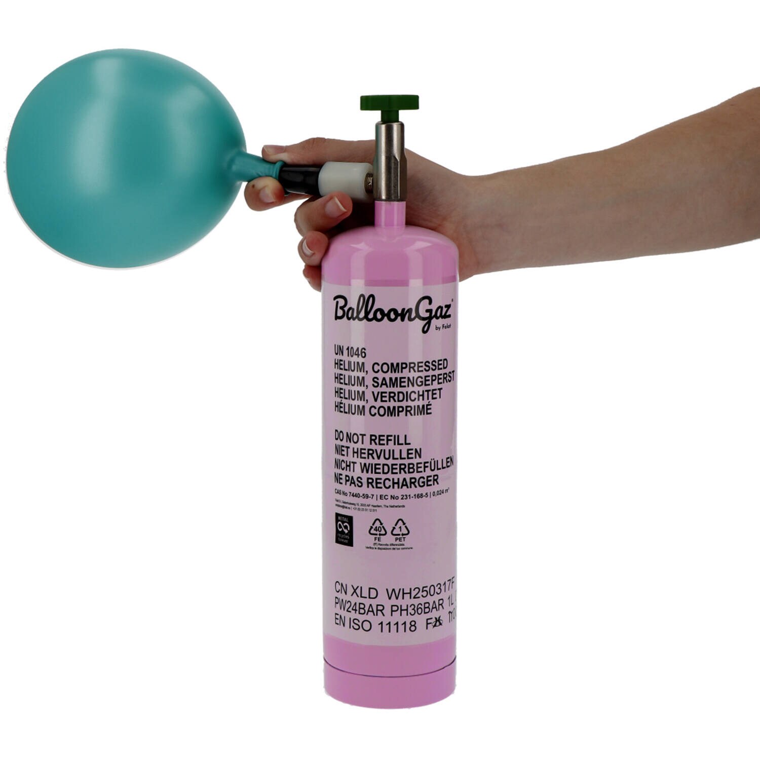 Heliumtank til 1 folieballong eller 3 latexballonger