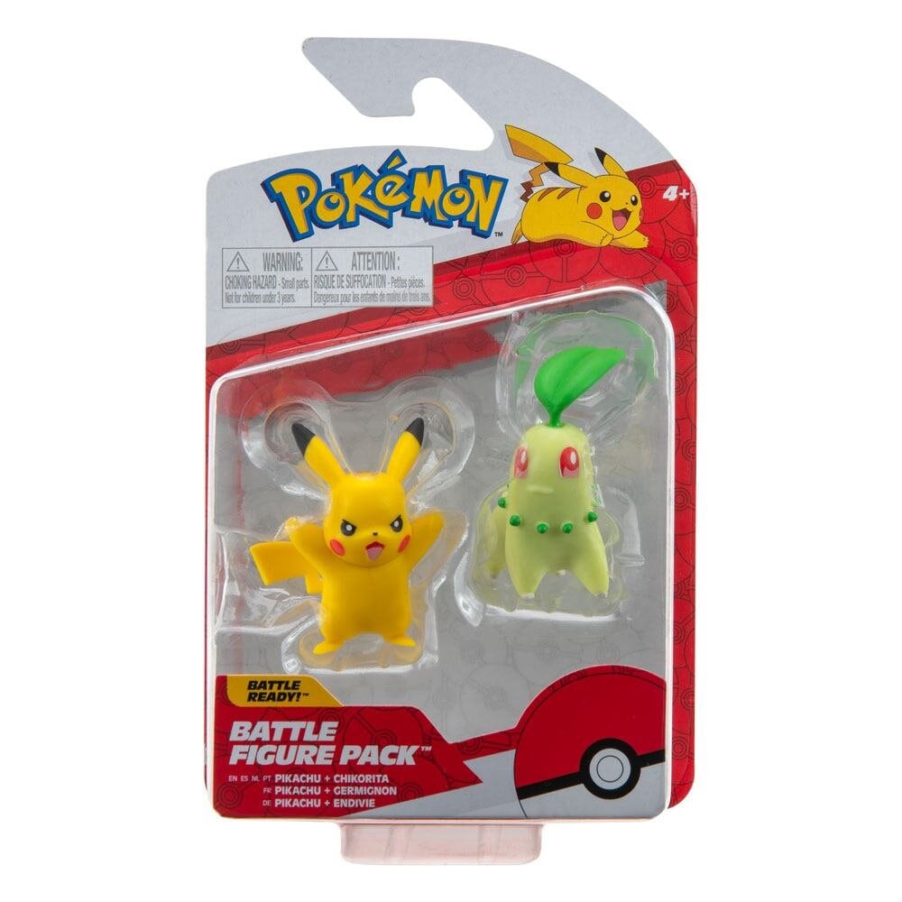 Pokémon - Actionfigurer 2 stk. Chikorita & Pikachu