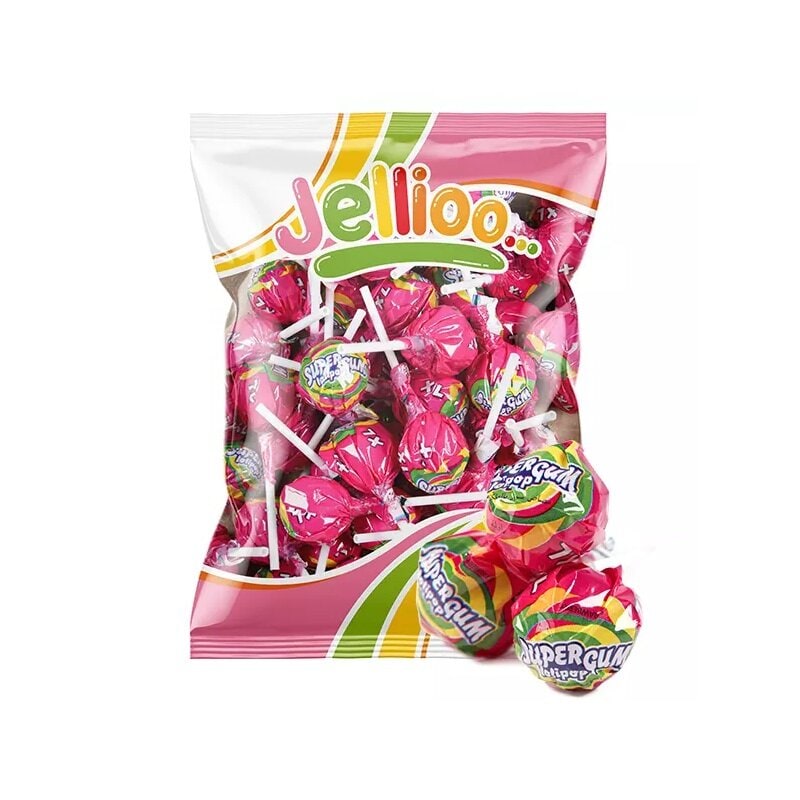 Super Gum Lollipop Jordbær 53 stk.