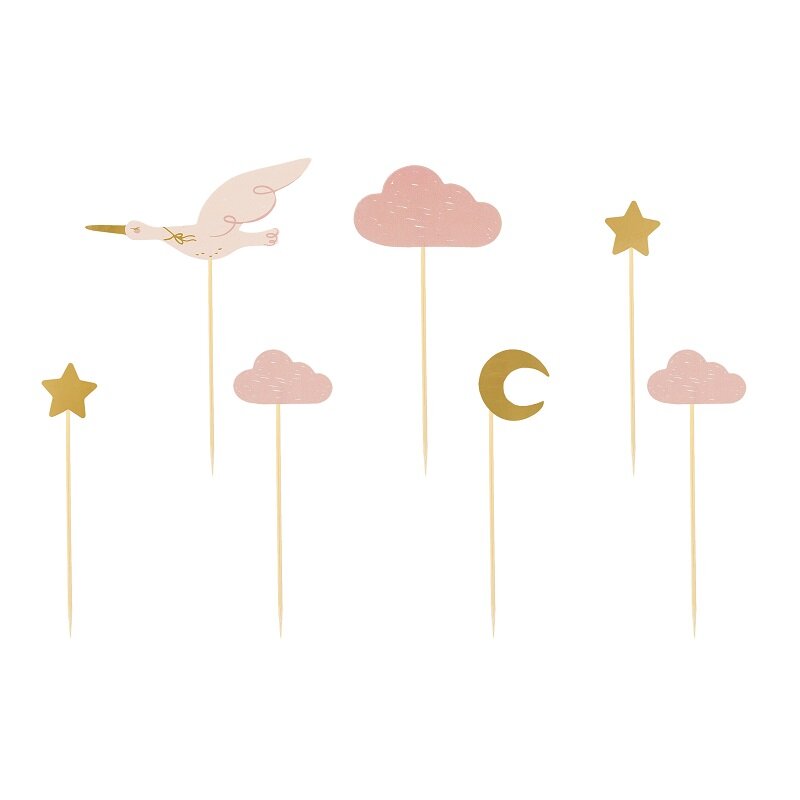 Cake Toppers - Stork 7 stk.