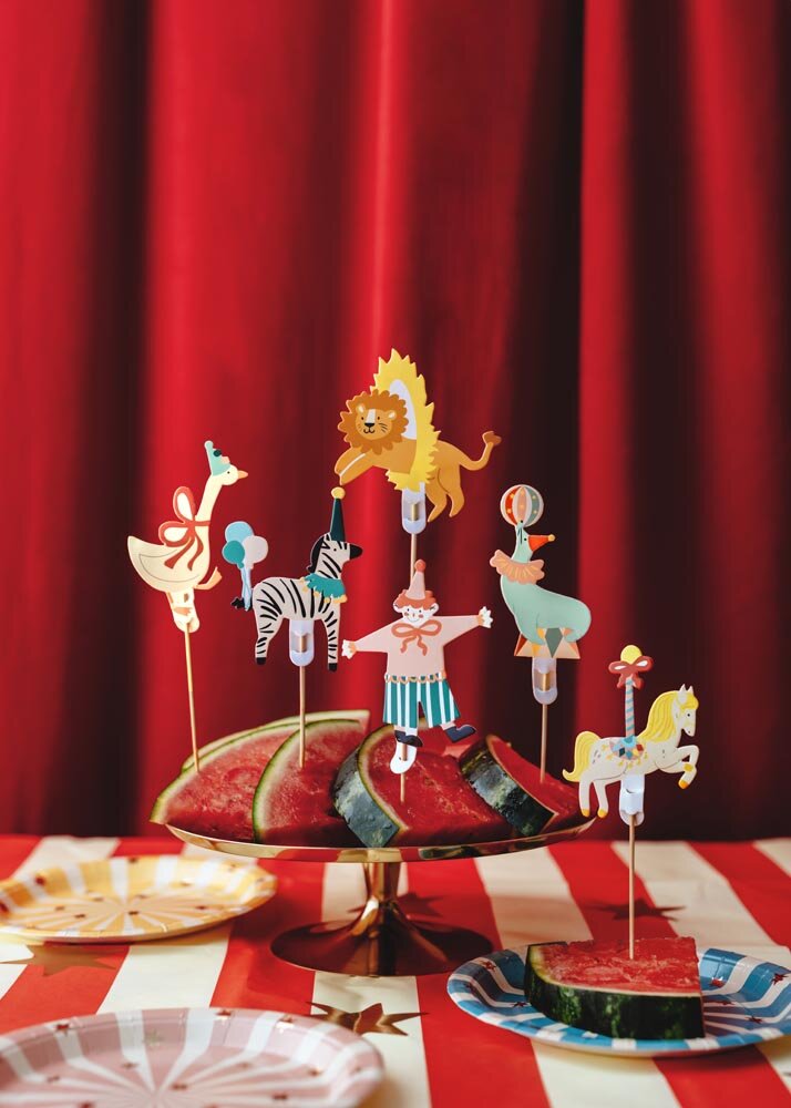 Sirkus Caketoppers 6 stk.