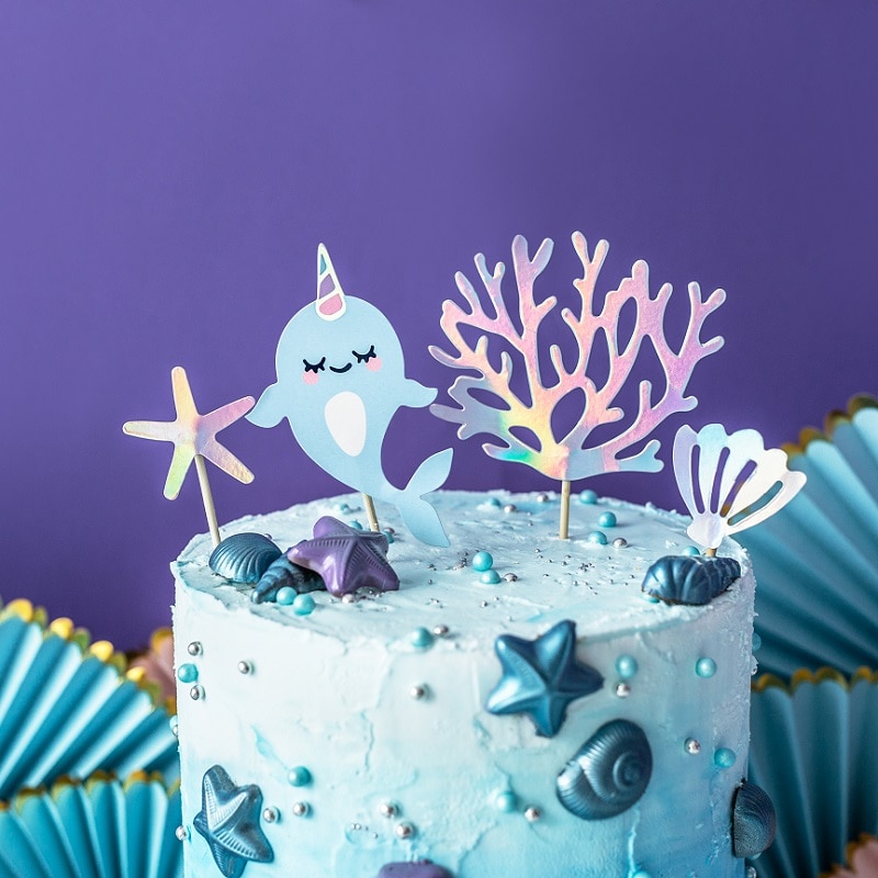 Cake Toppers Narwhal 4 stk.