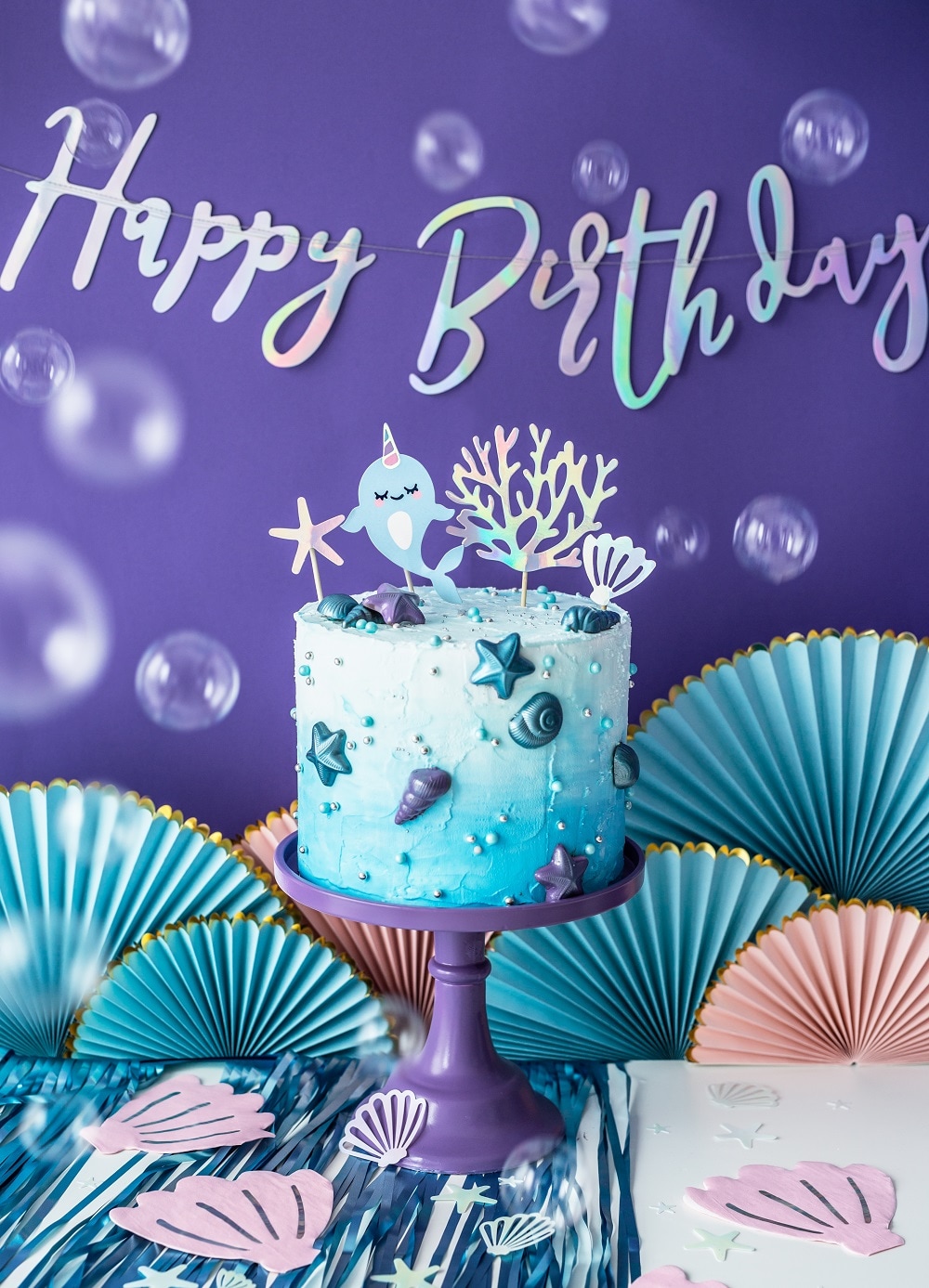 Cake Toppers Narwhal 4 stk.