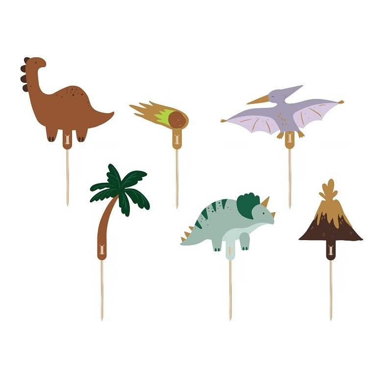 Cake Toppers - Dinosaurer 6 stk.