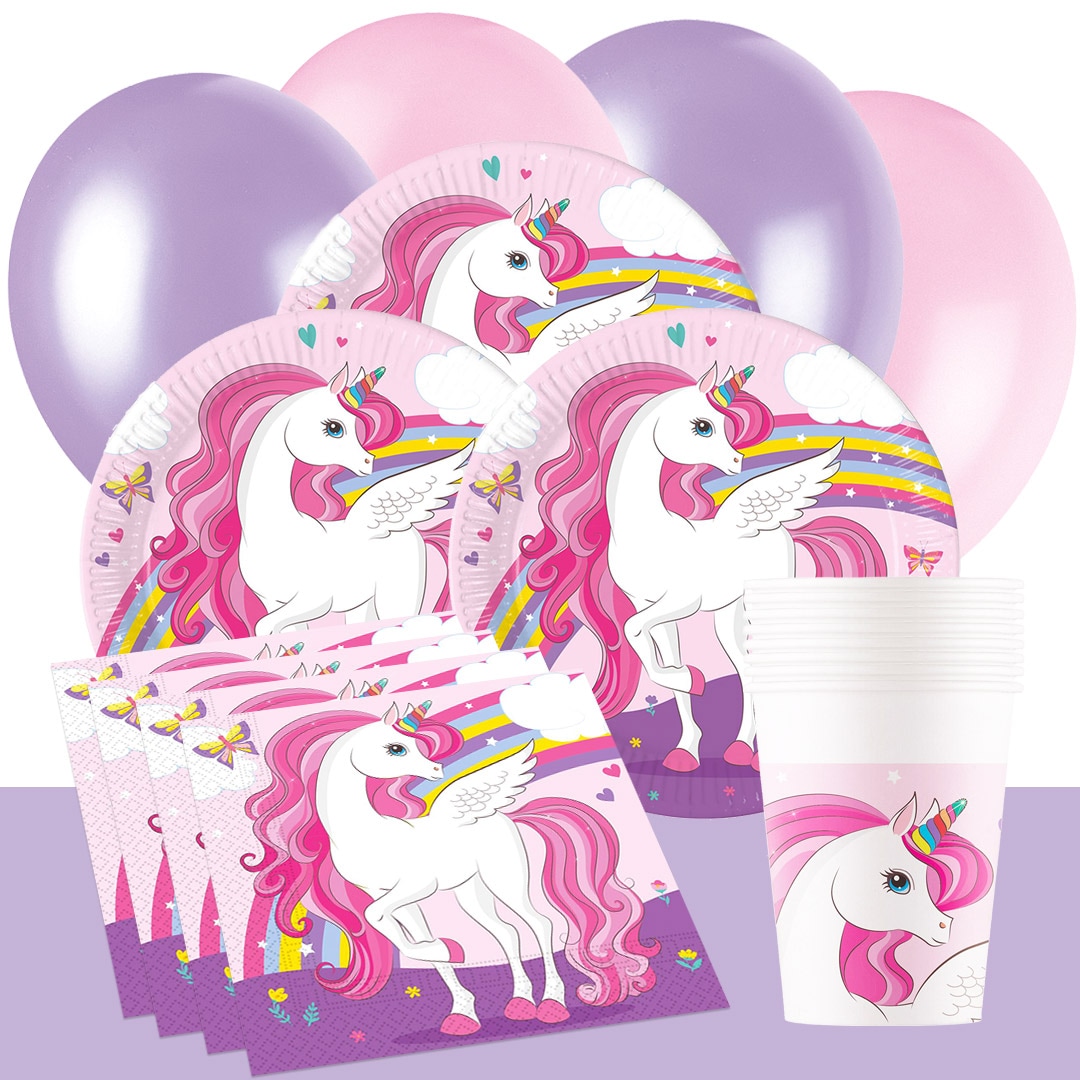 Unicorn Rainbow - Bursdagspakke 8-16 personer