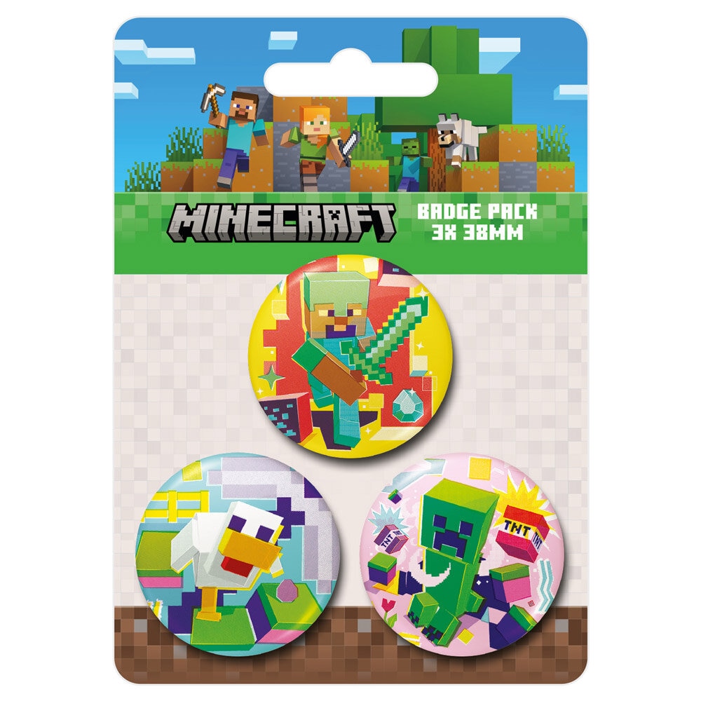 Minecraft Knapper 3 stk.
