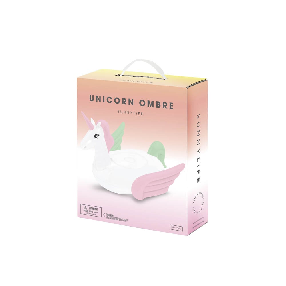 Sunnylife - Luksuriøs Bademadrass Unicorn Coral Ombre