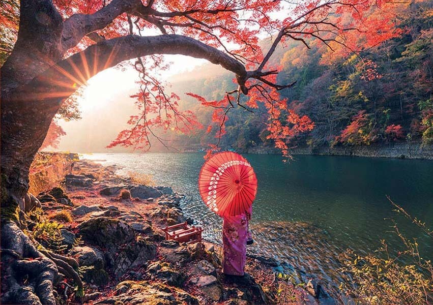 Educa Puslespill, Sunrise on the Katsura River - Japan 1000 brikker