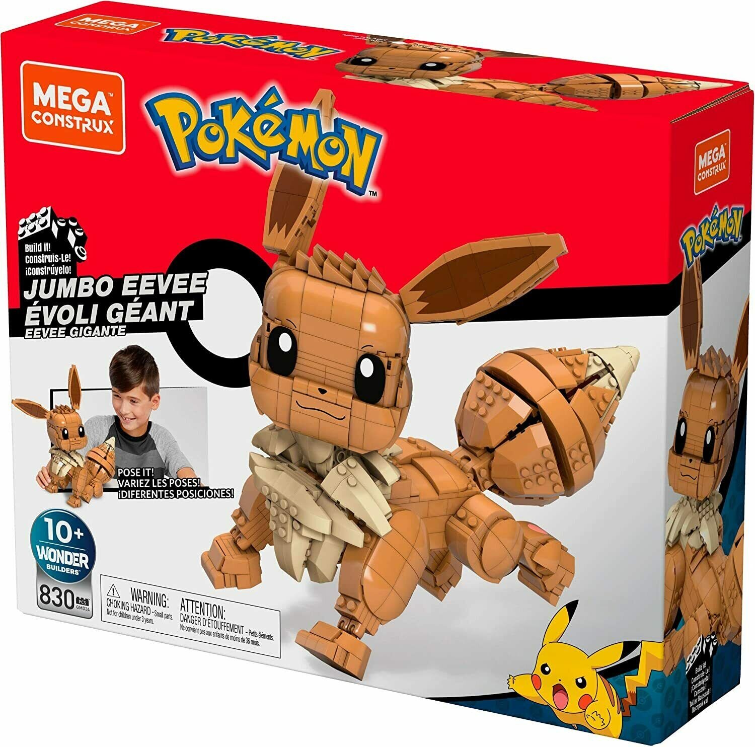 Pokémon, Mega Bloks byggesett Jumbo Eevee 29 cm