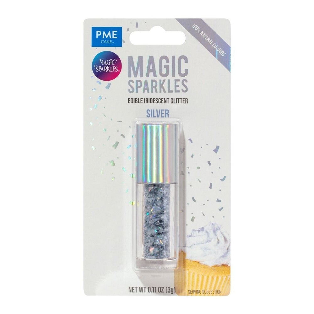PME Spiselige Glitterflak, sølv