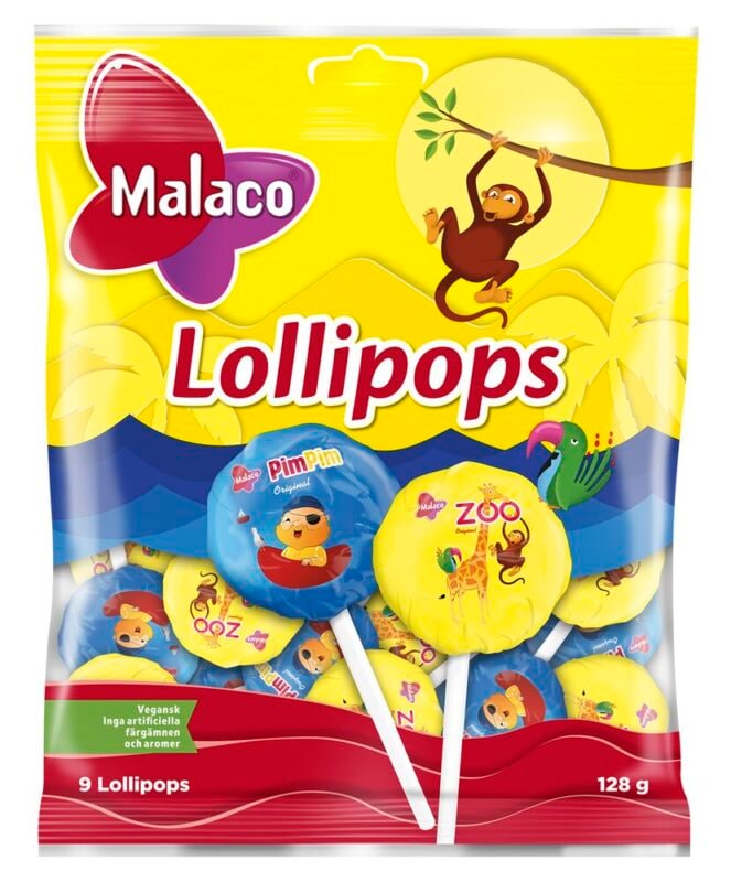 Malaco Mix av kjærligheter på pinne 128 gram