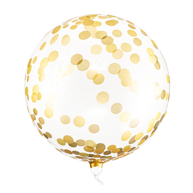 Kuleformet Ballong Gullkonfetti 40 cm