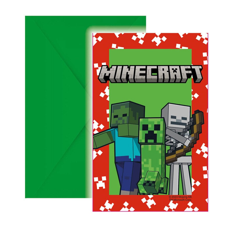 Minecraft - Invitasjoner 6 stk.