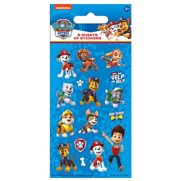 Paw Patrol - Klistremerker 6 ark.