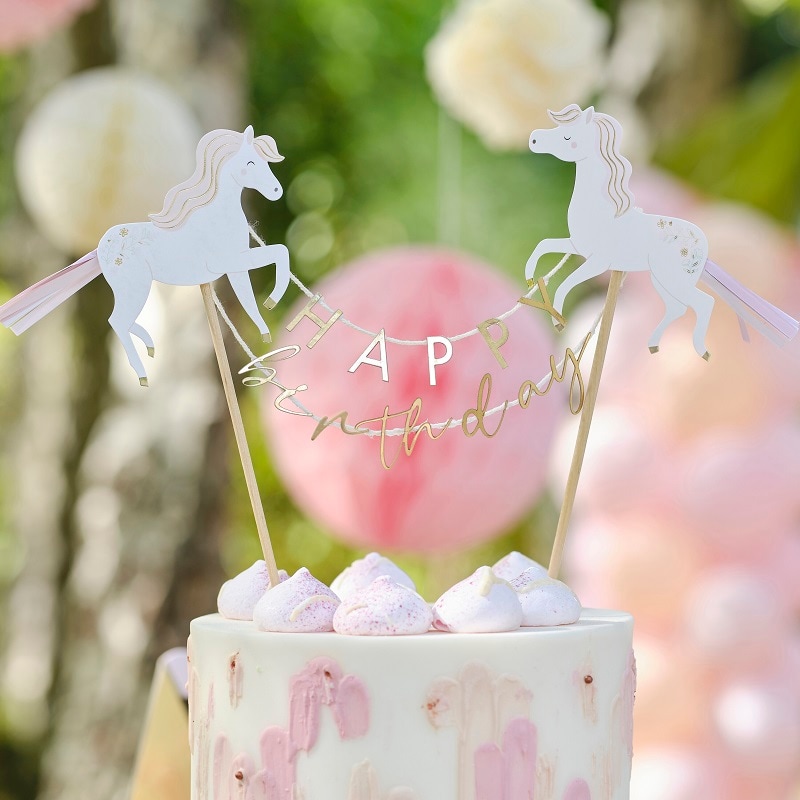 Princess White Horse - Cake Topper