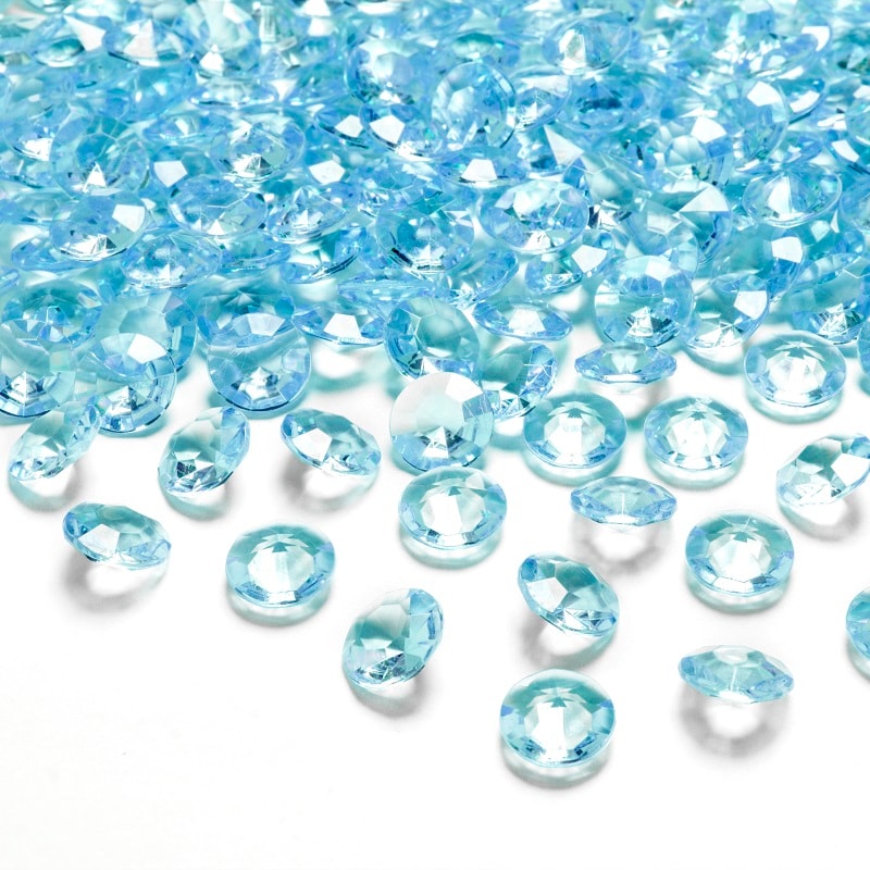 Diamantkonfetti - Lyseblå 100 stk.
