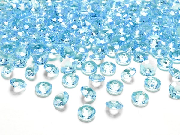 Diamantkonfetti, Ljusblå 100 stk.