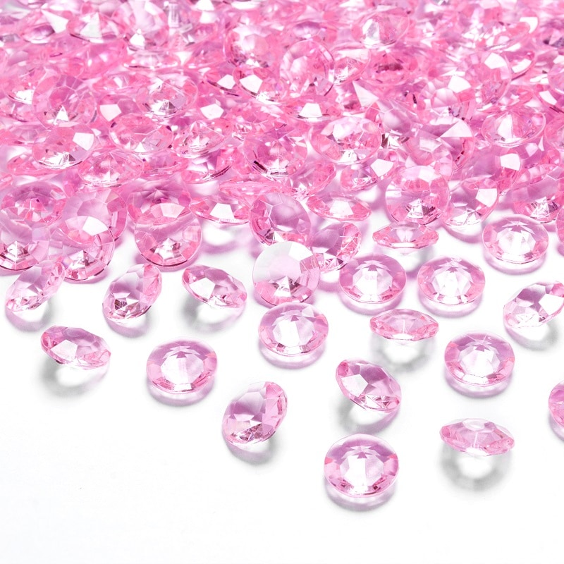 Diamantkonfetti - Rosa 100 stk.