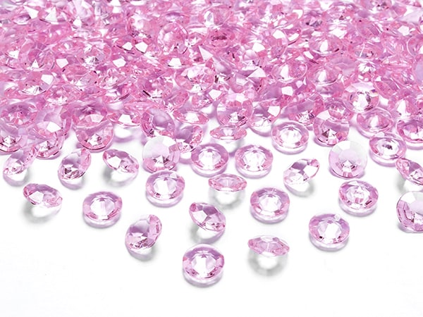 Diamantkonfetti - Rosa 100 stk.