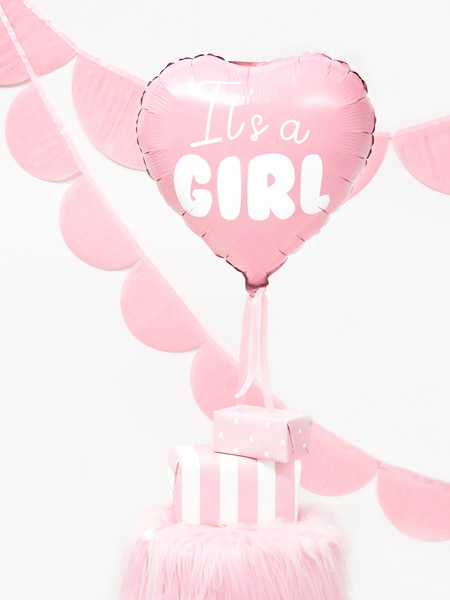 Hjerteformet folieballong It's a girl