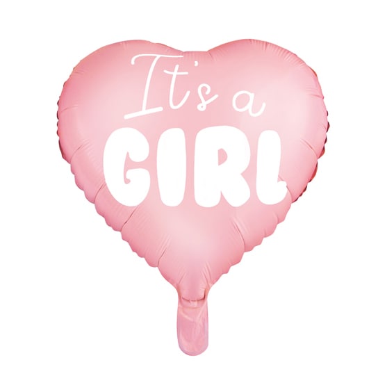 Hjerteformet folieballong It's a girl