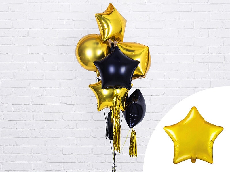 Folieballong Stjerne - Gull 48 cm