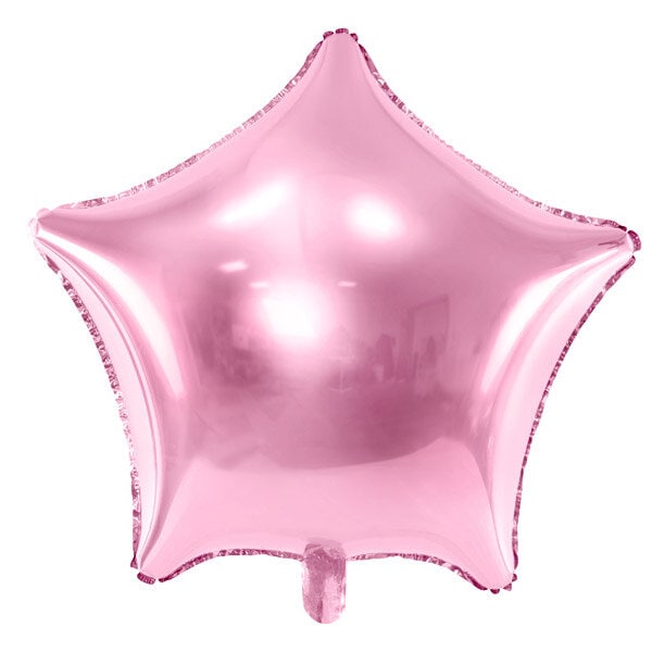 Folieballong Stjerne - Lyserosa 48 cm