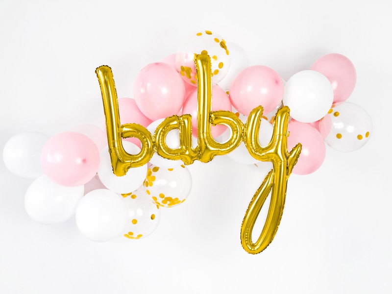 Folieballong Baby i gull 75 cm