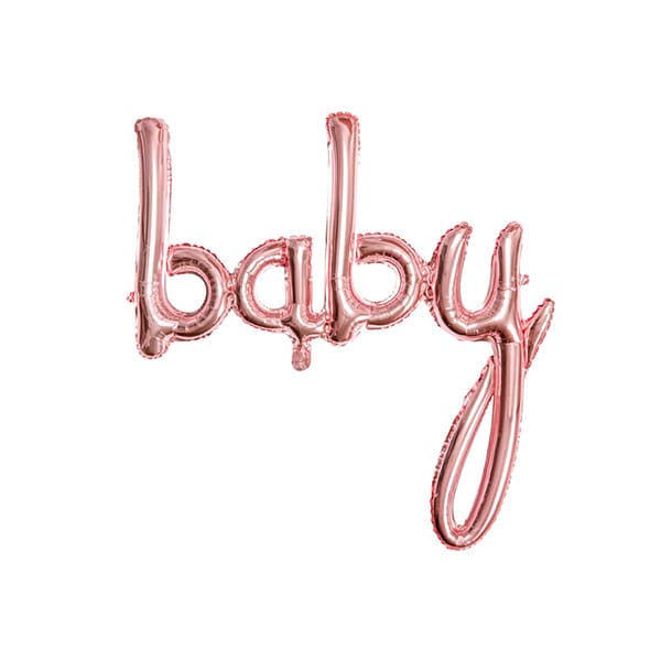Folieballong Baby i roségull 75 cm