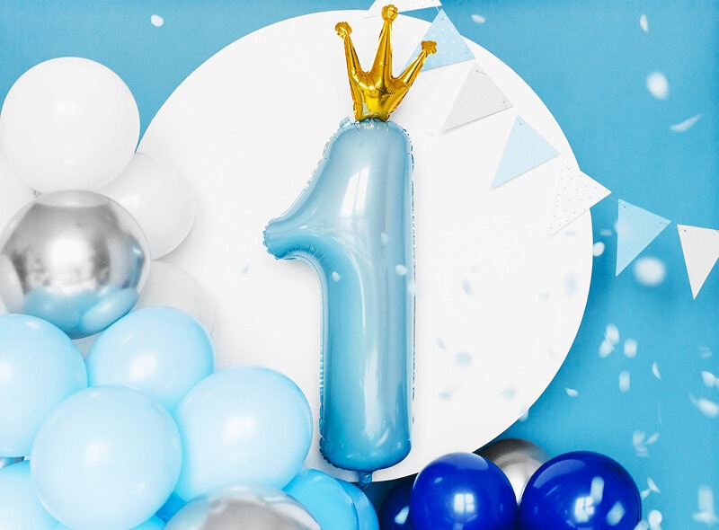 Tallballong, Lyseblå, 1 år med krone