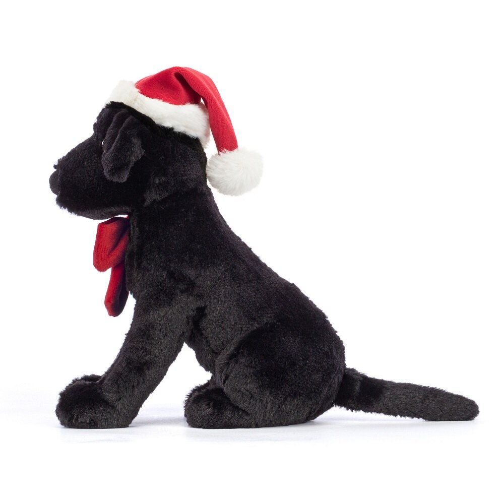 Jellycat - Svart Labrador med nisselue 22 cm