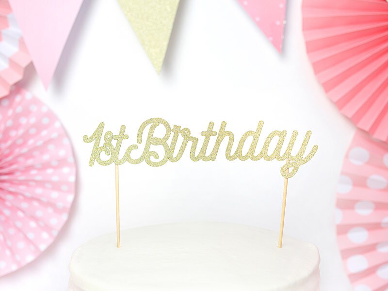 Caketopper 1st Birthday i Gull