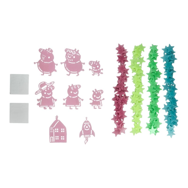 Peppa Gris Veggdekor - Lyser i mørket (208 stk.)
