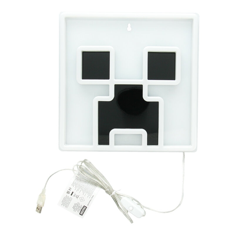 Minecraft Neon LED Vegglampe - Creeper 25 cm