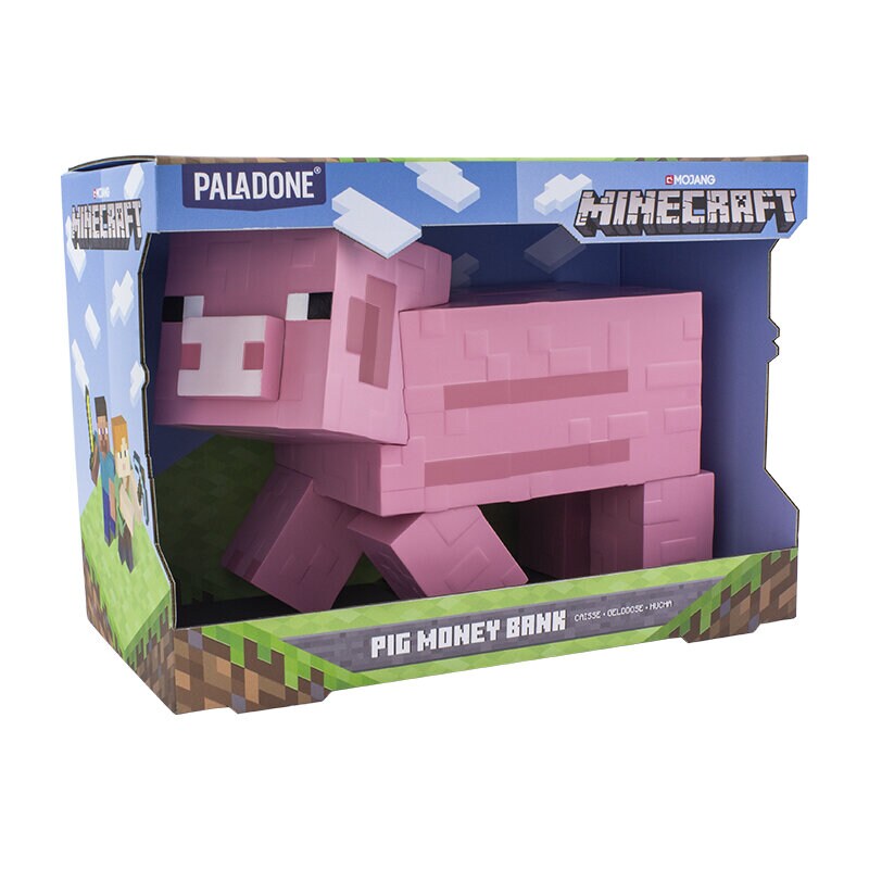 Minecraft - Sparegris Gris 3D 20 cm