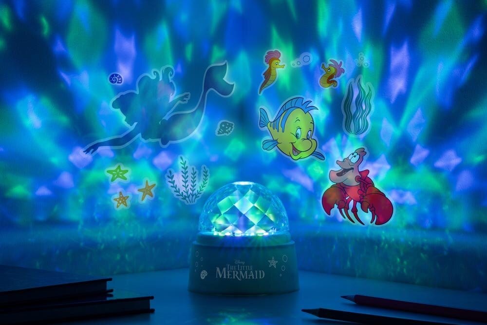 Den lille havfruen - Lampe med projektor og klistremerker
