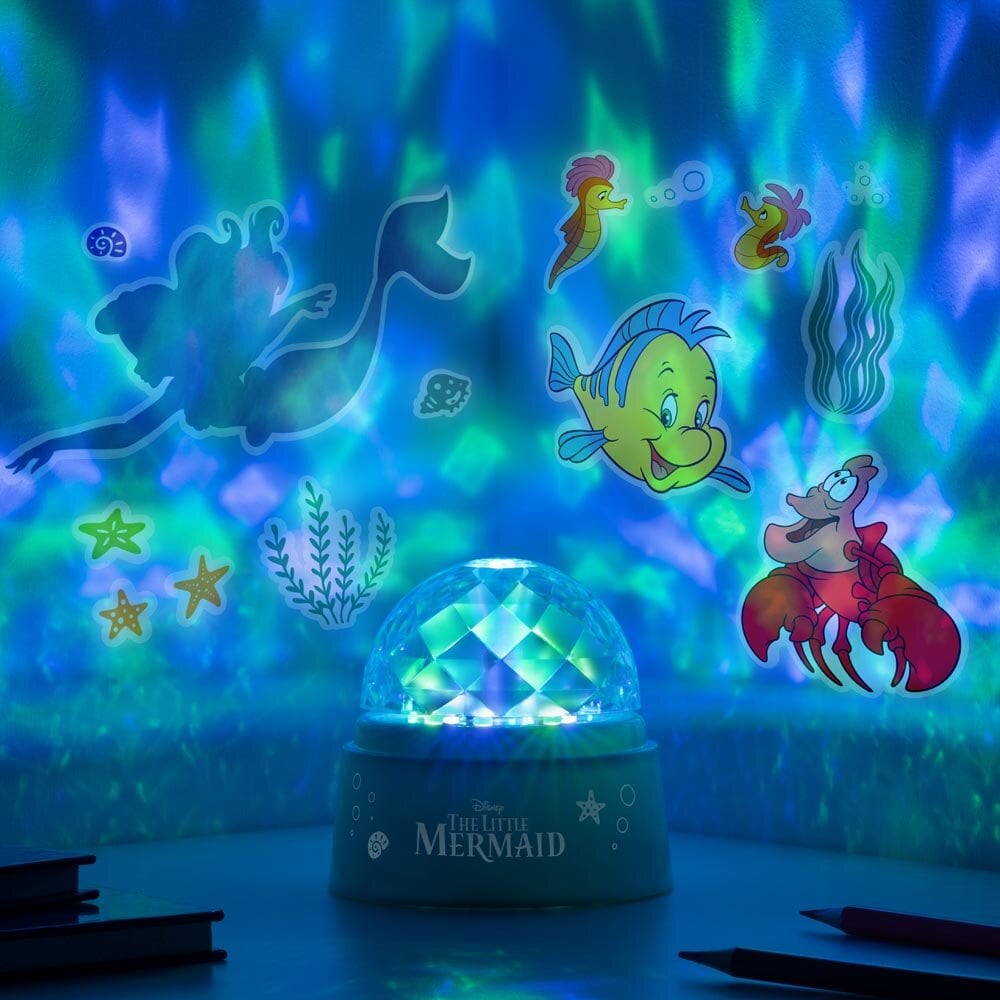Den lille havfruen - Lampe med projektor og klistremerker