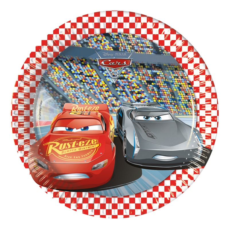 Cars 3 - Tallerkener 20 cm 8 stk.