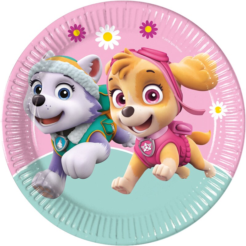 Paw Patrol Skye & Everest - Tallerkener 8 stk.